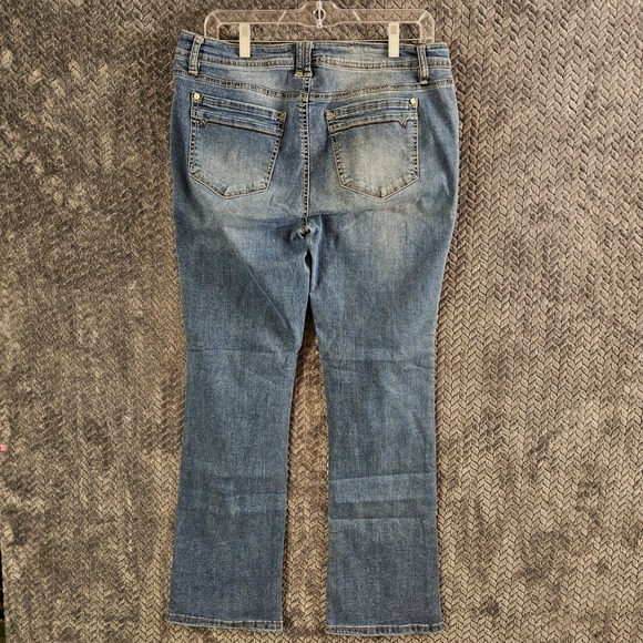 Wallflower Women's Blue Wash Bootcut Jeans Size 12 Medium Wash Stretch Denim - Picture 8 of 10